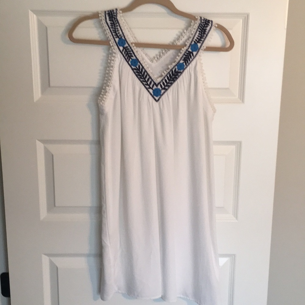 Loft petite embroidered shift dress